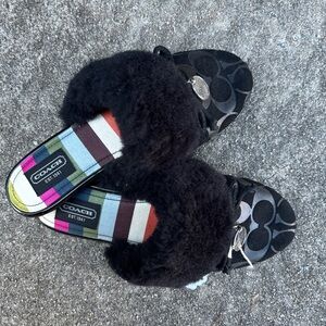 Coach Black and Multicolor Women's Slippers
